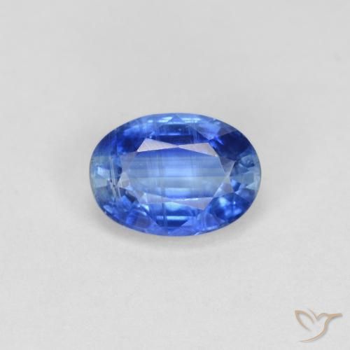 1.00ct Natural Light Navy Blue Kyanite, Oval, VS-SI
