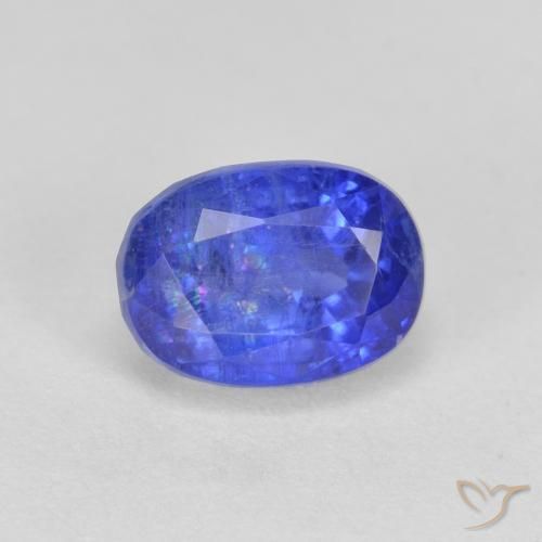 1.64 ct Blue Kyanite Stone, Natural Kyanite in Oval Facet Shape for Sale