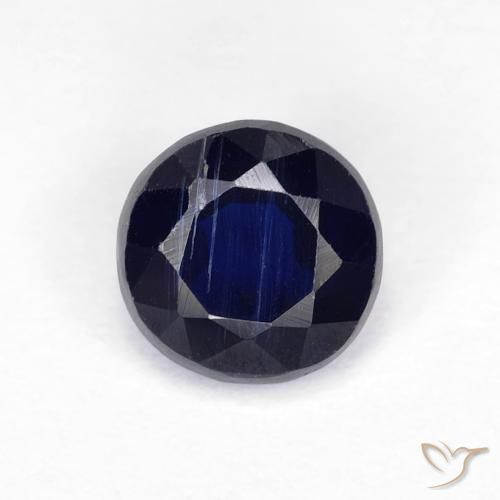 1.31ct Natural Navy Blue Kyanite, Round, VS-SI