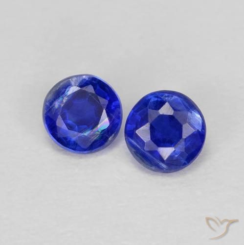 0.48 ctw Blue Kyanite Stones, Natural Kyanite in Round Facet Shape for Sale