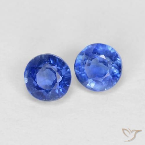 0.55 ctw Blue Kyanite Stones, Natural Kyanite in Round Facet Shape for Sale