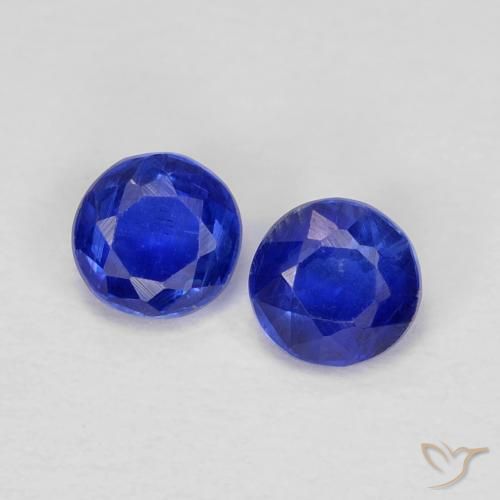 0.53ctw Natural Intense Navy Blue Kyanite, Round, VS
