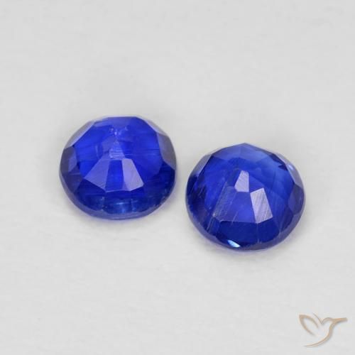 Kyanite Gemstones in 3.7 mm Size for Sale, Kyanite Stones in Intense Navy Blue Color