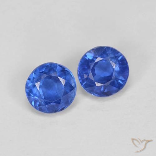 0.61ctw Natural Deep Azure Blue Kyanite, Round, VS