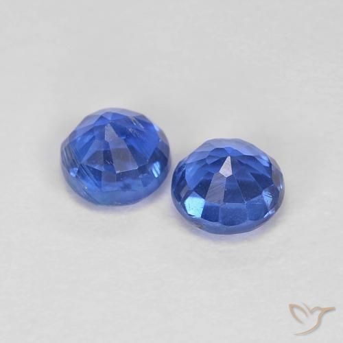 Kyanite Gemstones in 3.7 mm Size for Sale, Kyanite Stones in Deep Azure Blue Color