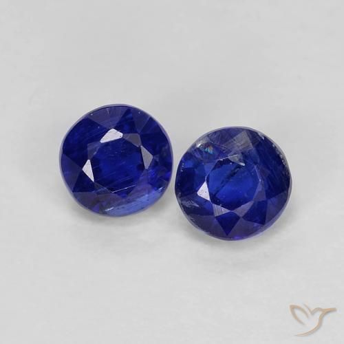 0.66ctw Natural Intense Navy Blue Kyanite, Round, VS