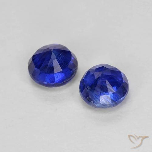 Kyanite Gemstones in 3.8 mm Size for Sale, Kyanite Stones in Intense Navy Blue Color