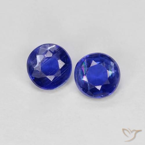 0.47ctw Natural Intense Navy Blue Kyanite, Round, VS