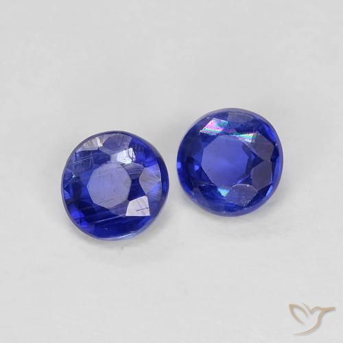 0.47 ctw Blue Kyanite Stones, Natural Kyanite in Round Facet Shape for Sale
