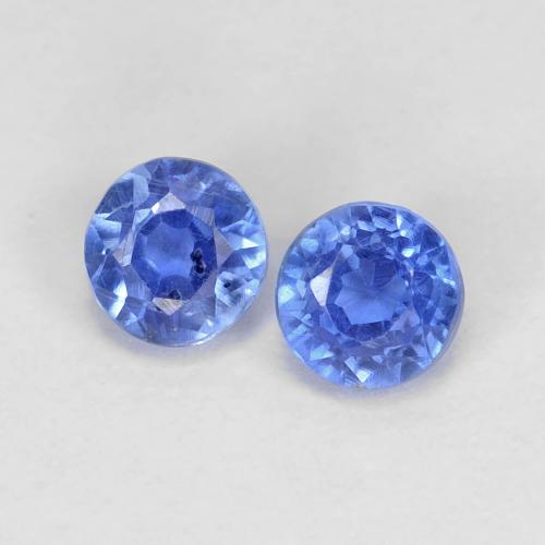 Paire Disthène Tour 3,8mm assorties - Poids total 0,66 ct / moyenne 0,33 ct chacune, couleur Bleu clair et pureté vs-si, pierre gemme naturelle Non traité, dureté de Mohs 6 à 7, Photo A