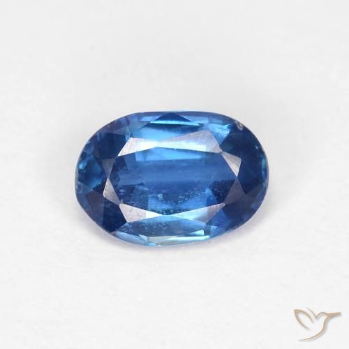 0.87ct Natural Light Navy Blue Kyanite, Oval, VS
