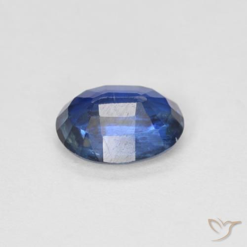 Kyanite Gemstone in 7 x 5.3 mm Size for Sale, Kyanite Stone in Navy Blue Color