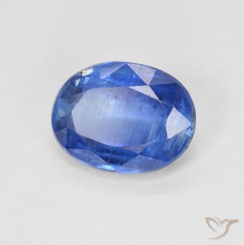 1.55 ct Blue Kyanite Stone, Natural Kyanite in Oval Facet Shape for Sale