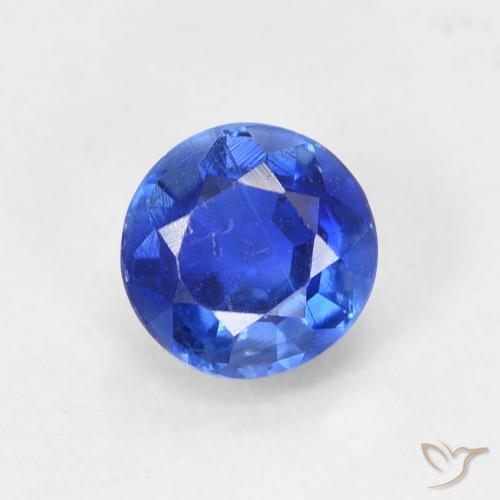 0.80ct Natural Navy Blue Kyanite, Round, VS