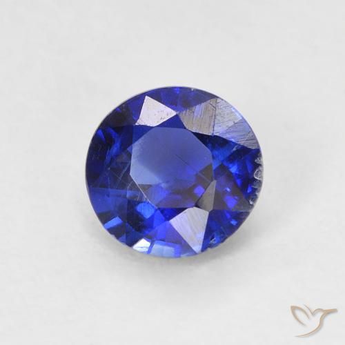 0.66ct Natural Navy Blue Kyanite, Round, VS