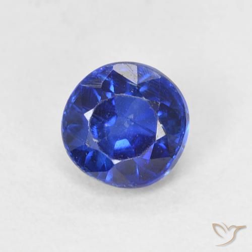 0.64ct Natural Dark Blue Kyanite, Round, VS-SI