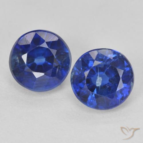 1.59 ctw Blue Kyanite Gemstones, Kyanite Gems in Round Facet Shape for Sale.