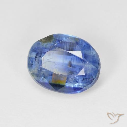 3.98 ct Blue Kyanite Stone, Natural Kyanite in Oval Facet Shape for Sale