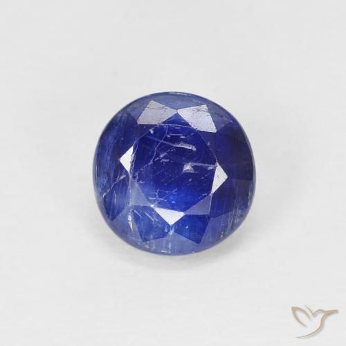 1.29ct Natural Intense Navy Blue Kyanite, Round, SI