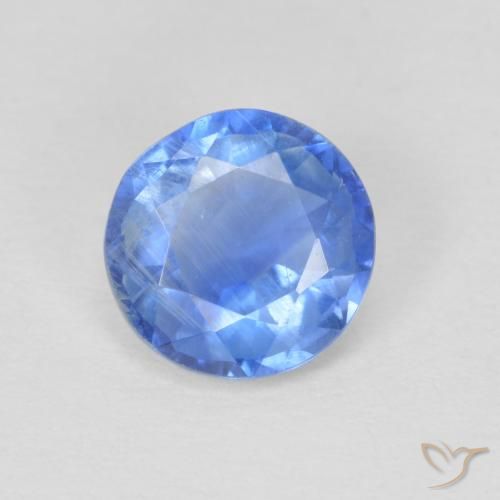 0.95ct Natural Light Navy Blue Kyanite, Round, SI