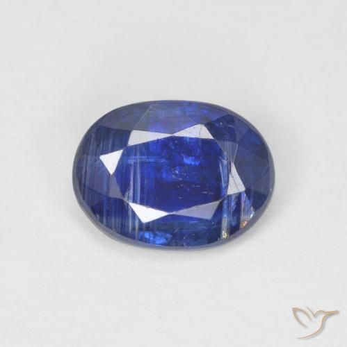 6,9 x 5,1mm Cianite blu taglio ovale dal Nepal, peso di 0,88 ct, pietra preziosa naturale non trattati in purezza SI, 1 pezzo Cianite Ovale sfaccettato - Colore: Blu navy, durezza Mohs di 6 - 7 , Photo A