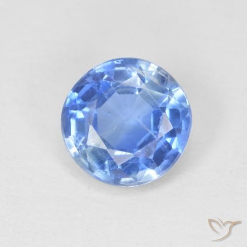 0.97ct Natural Light Navy Blue Kyanite, Round, SI
