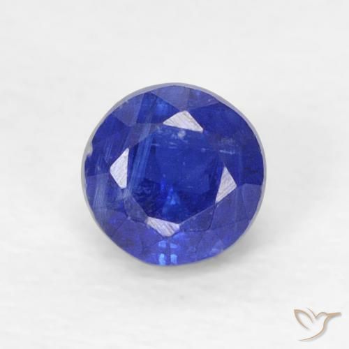 0.34ct Natural Intense Navy Blue Kyanite, Round, VVS-VS