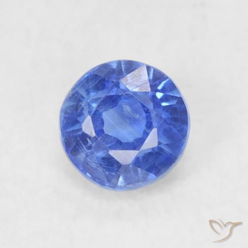 0.30ct Natural Light Navy Blue Kyanite, Round, VS