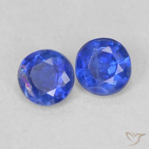 0.47 ctw Blue Kyanite Stones, Natural Kyanite in Round Facet Shape for Sale