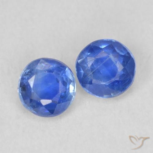 0.55 ctw Blue Kyanite Stones, Natural Kyanite in Round Facet Shape for Sale