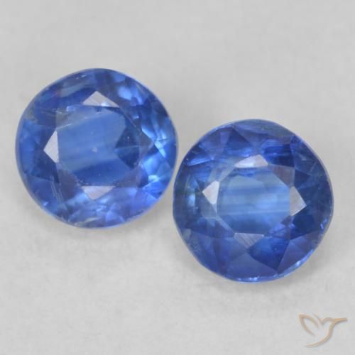 0.57ctw Natural Deep Blue Kyanite, Round, VS-SI