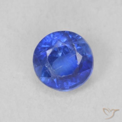 0.33ct Natural Deep Blue Kyanite, Round, VS-SI, Photo A