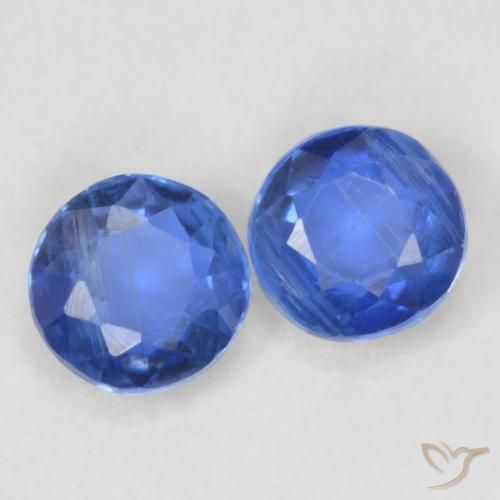 0.48 ctw Blue Kyanite Stones, Natural Kyanite in Round Facet Shape for Sale