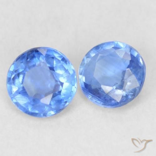 0.44 ctw Blue Kyanite Stones, Natural Kyanite in Round Facet Shape for Sale