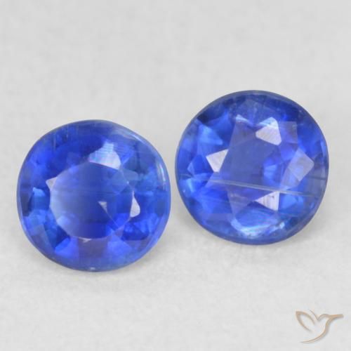 0.47 ctw Blue Kyanite Stones, Natural Kyanite in Round Facet Shape for Sale