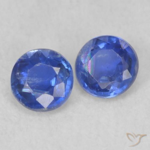 0.46 ctw Blue Kyanite Stones, Natural Kyanite in Round Facet Shape for Sale