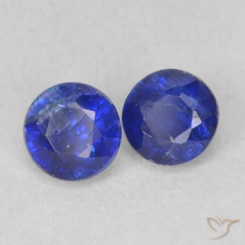 0.55 ctw Blue Kyanite Stones, Natural Kyanite in Round Facet Shape for Sale