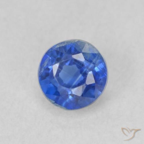 0.36ct Natural Bright Navy Blue Kyanite, Round, VS
