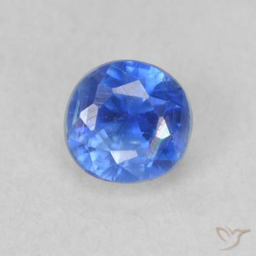 0.36ct Natural Light Navy Blue Kyanite, Round, VS