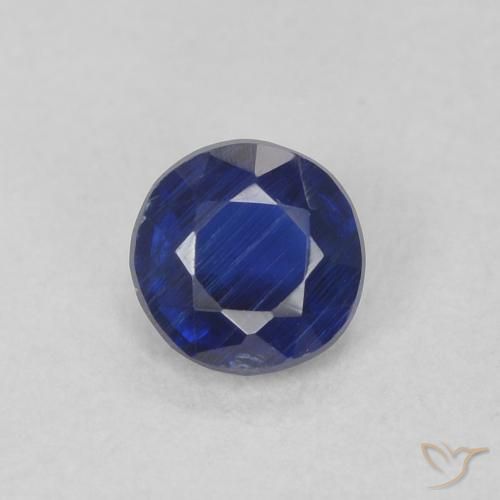 0.31ct Natural Deep Blue Kyanite, Round, VS-SI