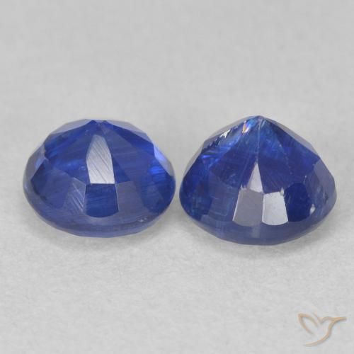 Kyanite Gemstones in 5.3 mm Size for Sale, Kyanite Stones in Navy Blue Color