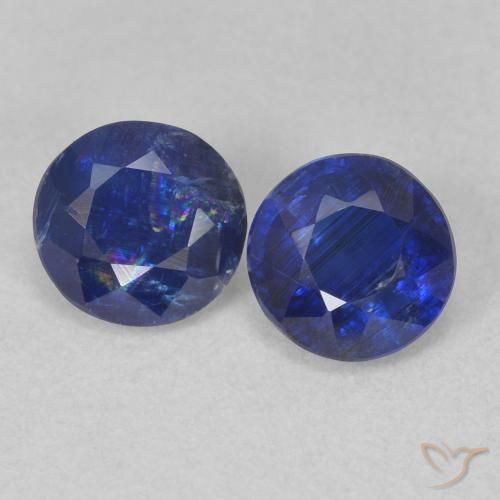 1.12ctw Natural Dark Blue Kyanite, Round, SI