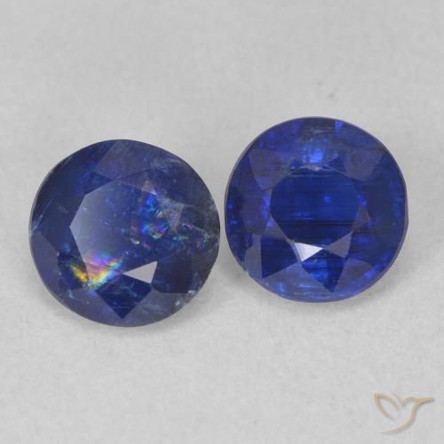 1.12 ctw Blue Kyanite Stones, Natural Kyanite in Round Facet Shape for Sale