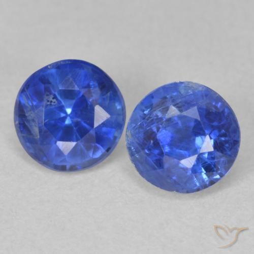 1.38ctw Natural True Blue Kyanite, Round, SI
