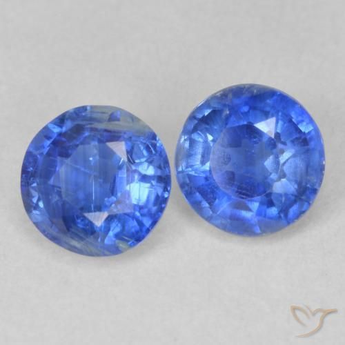 1.33 ctw Blue Kyanite Stones, Natural Kyanite in Round Facet Shape for Sale