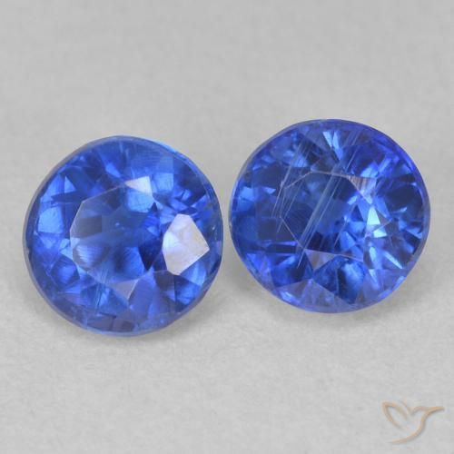 1.56 ctw Blue Kyanite Stones, Natural Kyanite in Round Facet Shape for Sale