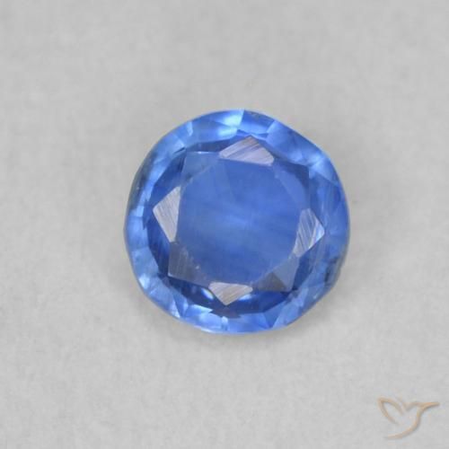 0.35ct Natural Light Navy Blue Kyanite, Round, SI