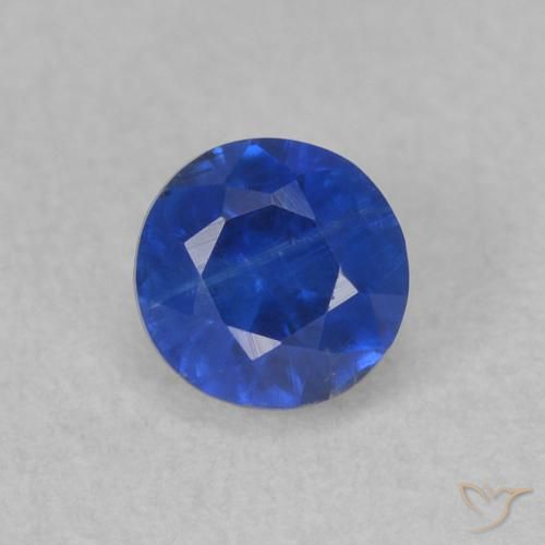 0.51ct Natural Deep Azure Blue Kyanite, Round, SI