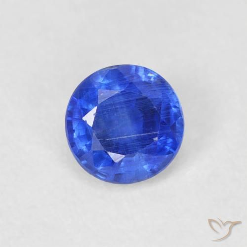 0.34ct Natural Deep Azure Blue Kyanite, Round, SI