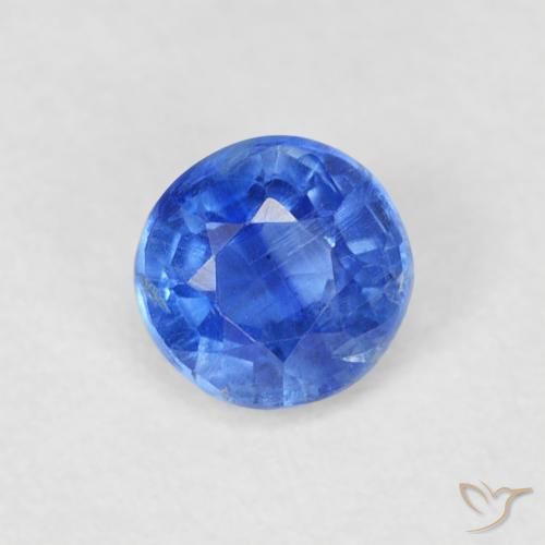 0.42ct Natural Medium Navy Blue Kyanite, Round, SI